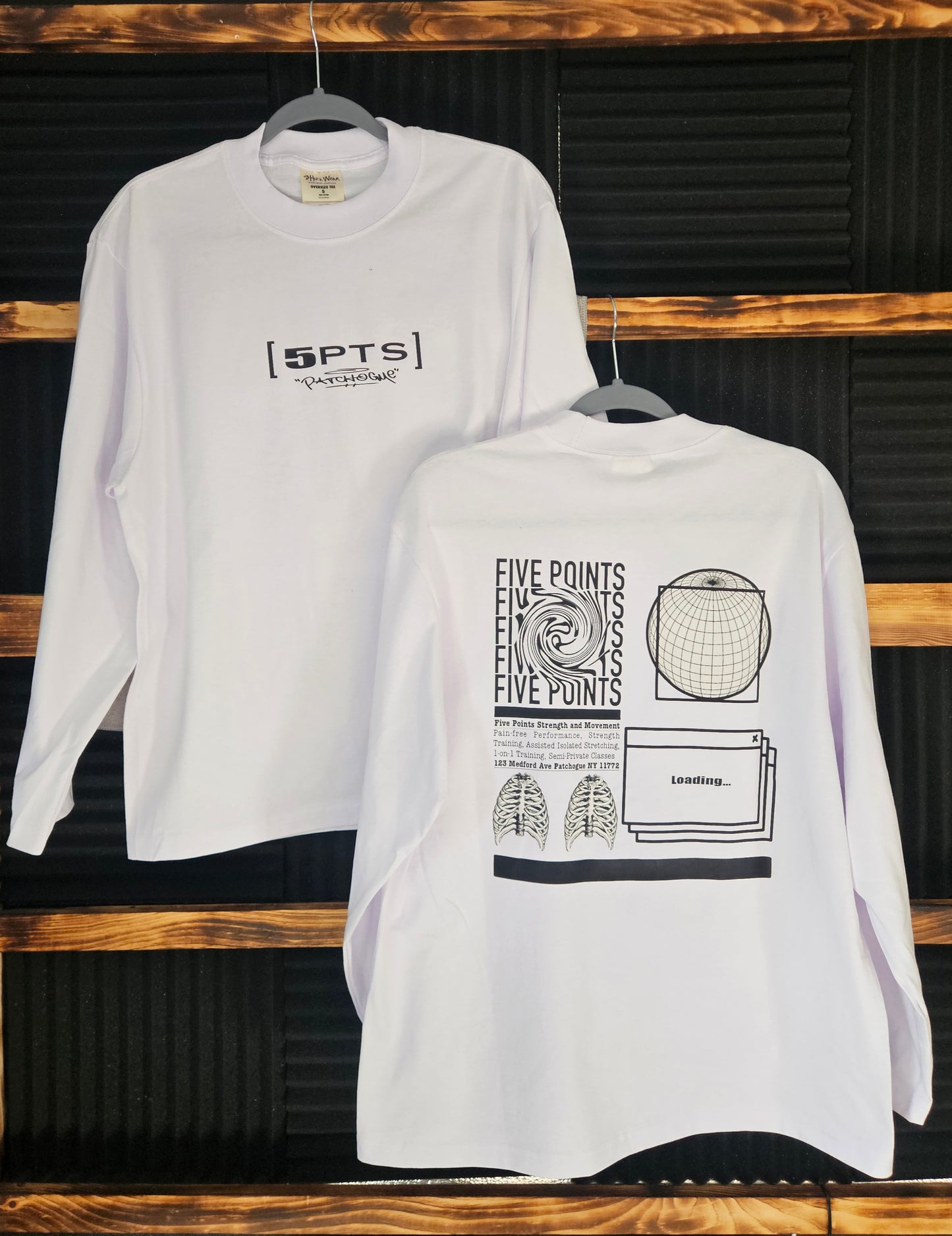 "5PTS" Over-sized Heavyweight Long Sleeve (White)