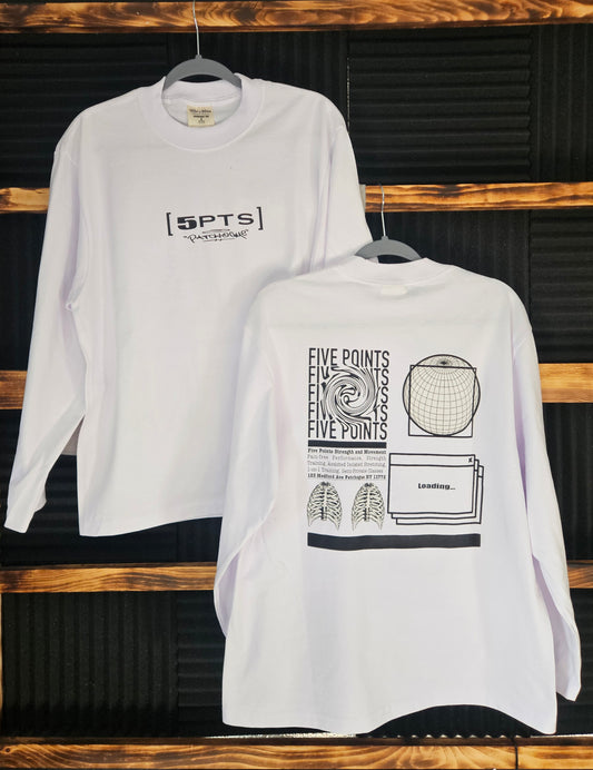 "5PTS" Over-sized Heavyweight Long Sleeve (White)