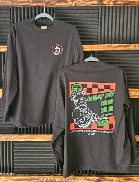 "Cheat Day" Over-Sized Heavyweight Long Sleeve (Black)